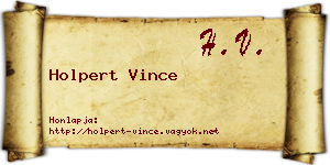 Holpert Vince névjegykártya